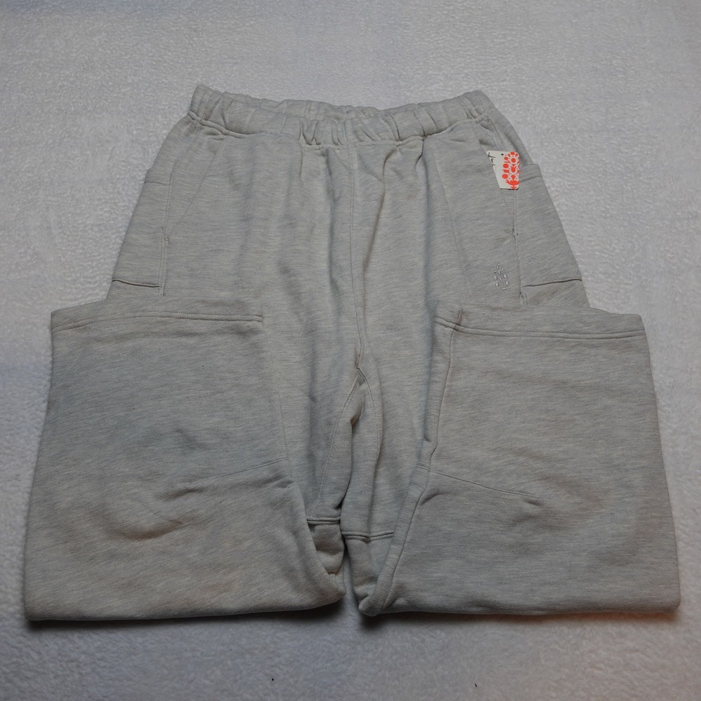 Free People Movement Sweatpants Womens L Grey Wide Leg Seam Detail OB2137201